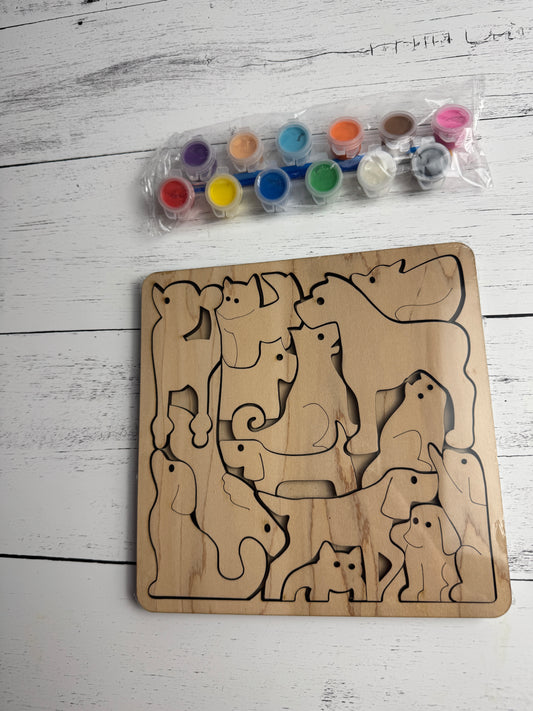 Kids' Wooden Adventure Puzzle - Loyal Dogs