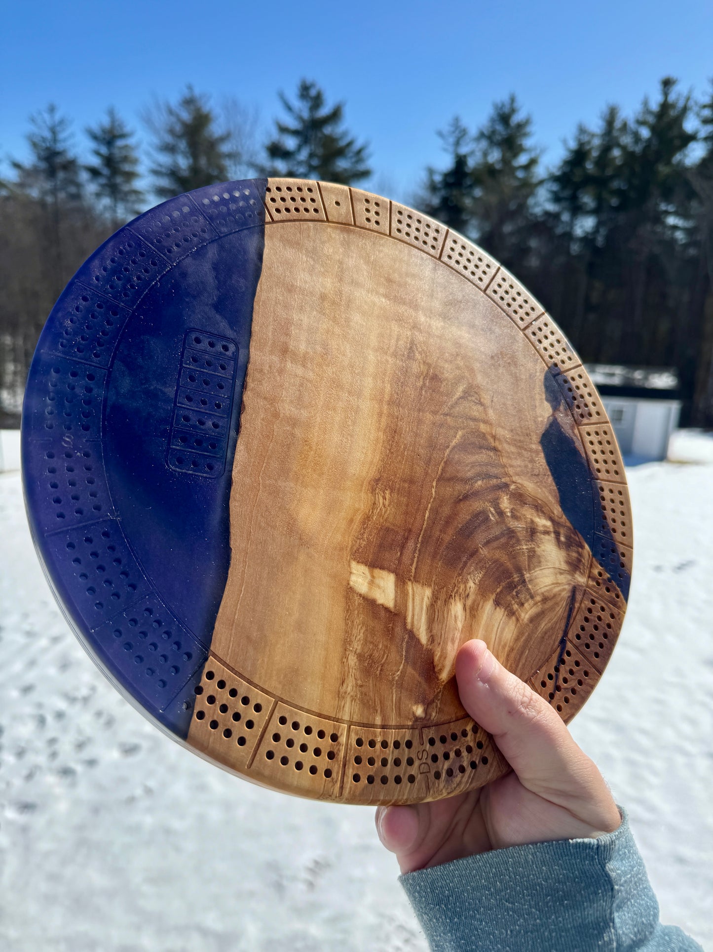 Small Round Cribbage Board #11