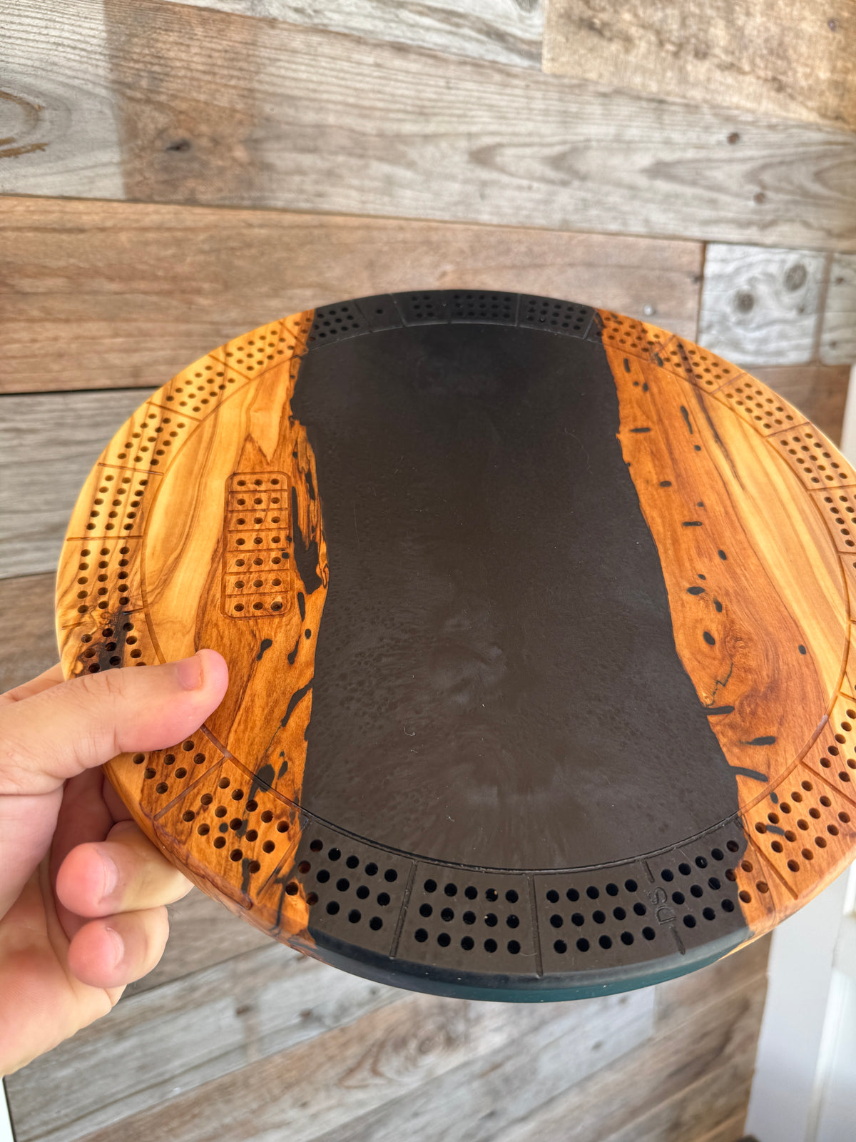 Small Table Cribbage Cribbage: Deluxe Small Round #13 – Bees Boards MA