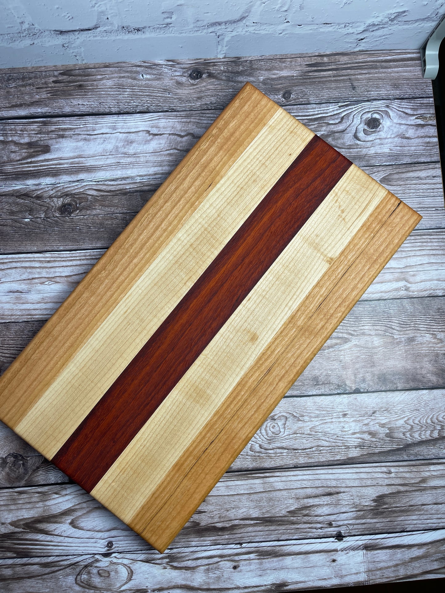 Cutting board - cherry, maple with padouk center