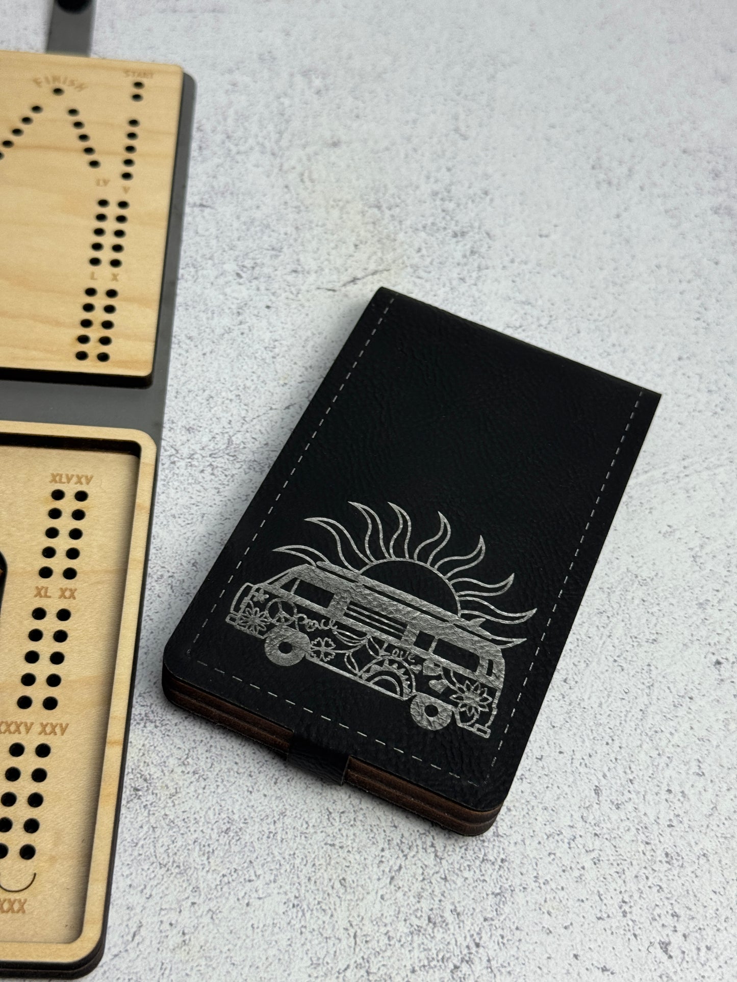 Folding Cribbage Board - Vintage Bus