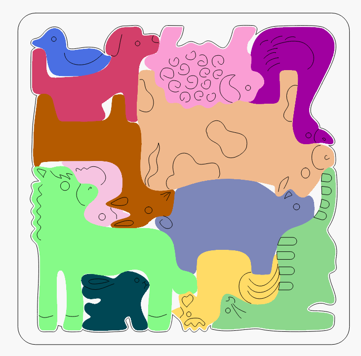 Kids' Wooden Adventure Puzzle - Friendly Farm Animals