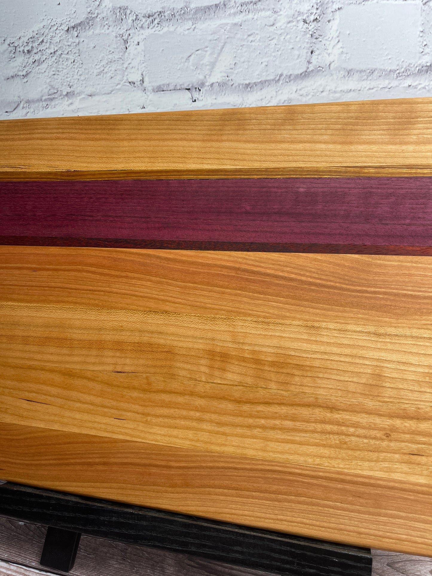 Cutting board - cherry, with Purple Heart stripe, and padouk/canary wood border