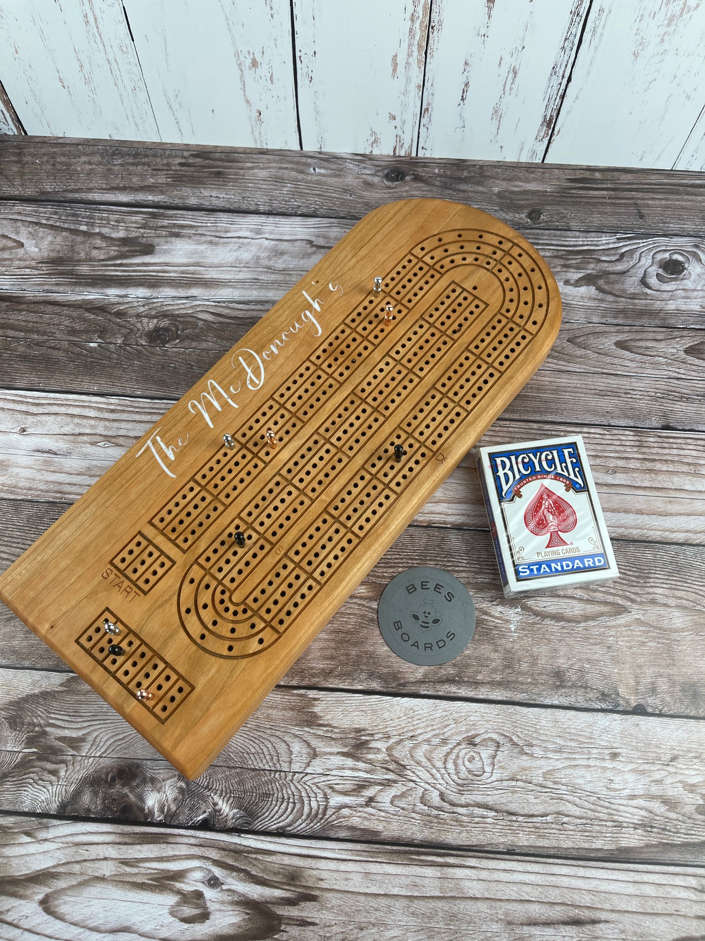 Custom Hardwood Cribbage Board - Designed to your specification