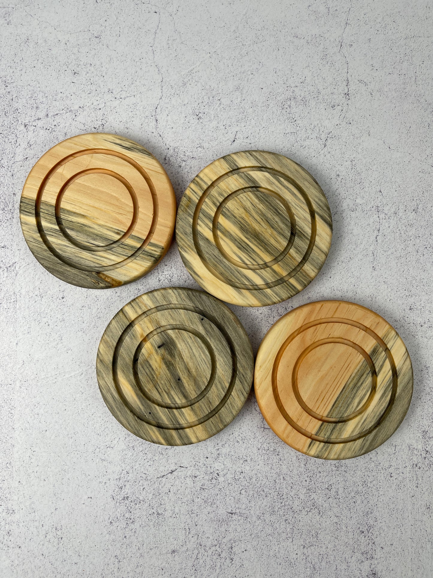 Blued pine coasters