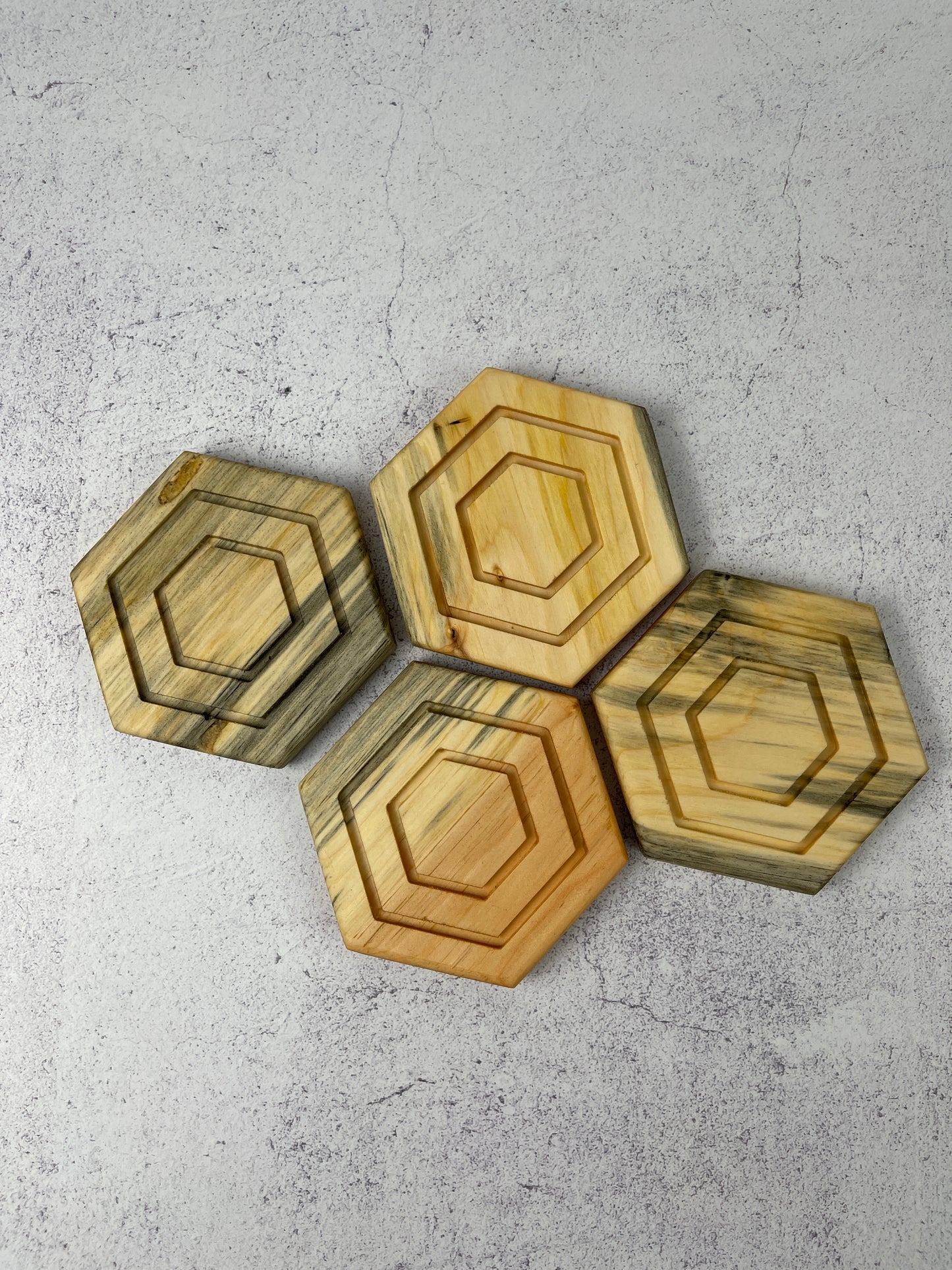 Blued pine coasters